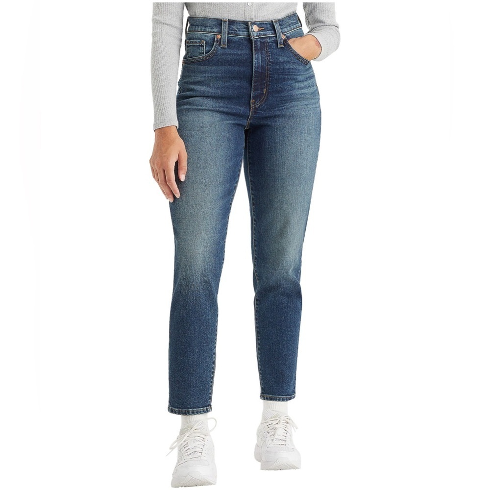 NEW! Levi’s High Waisted Mom Jeans Dark Wash 28W/29L Whiskering & Fading NW Tags